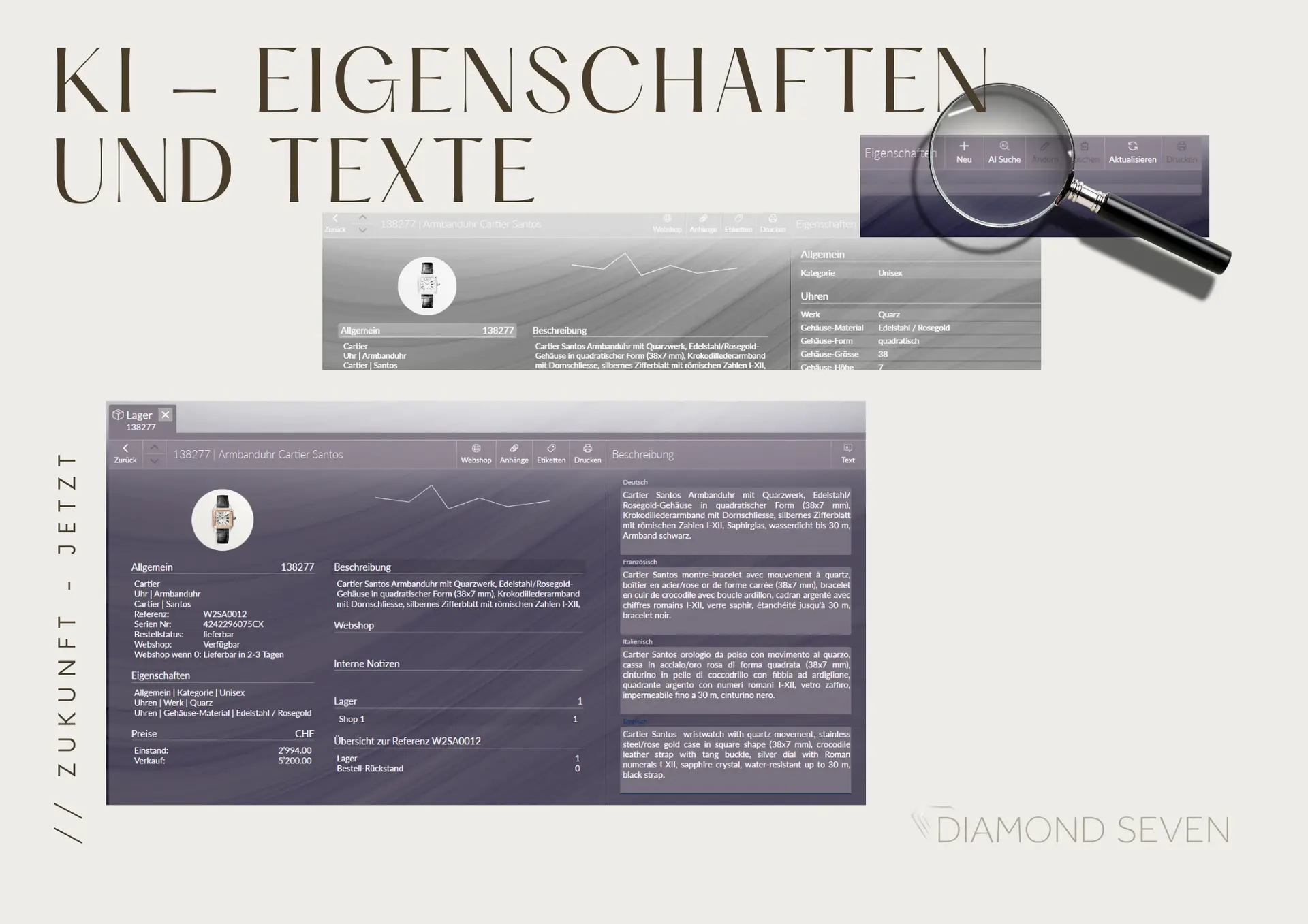 DIAMOND SEVEN KI-Eigenschaften und Texte
