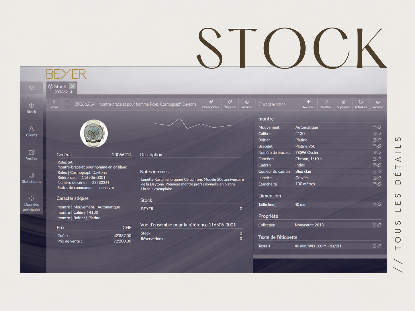 DIAMOND SEVEN gestion du stock