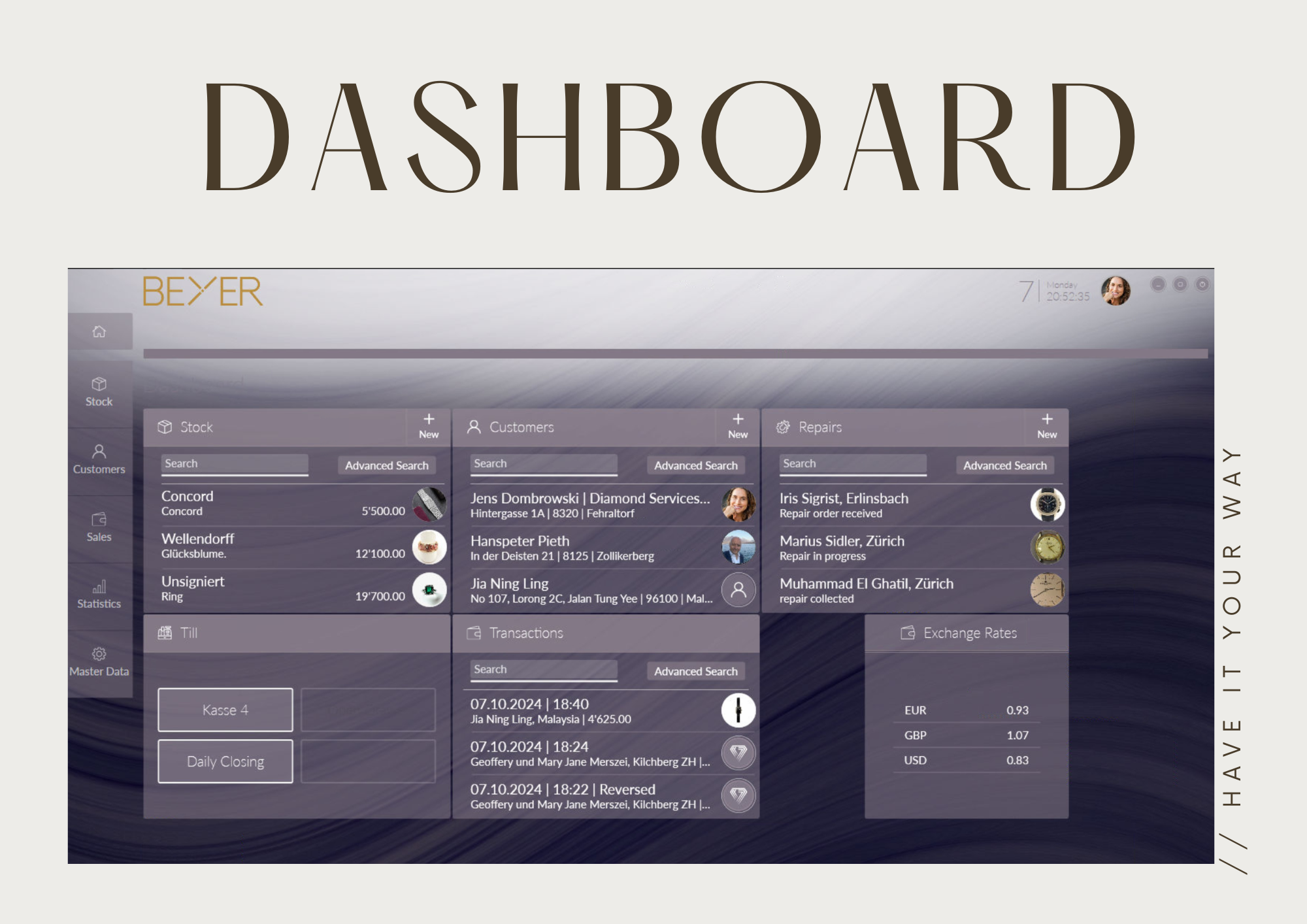 DIAMOND SEVEN Dashboard