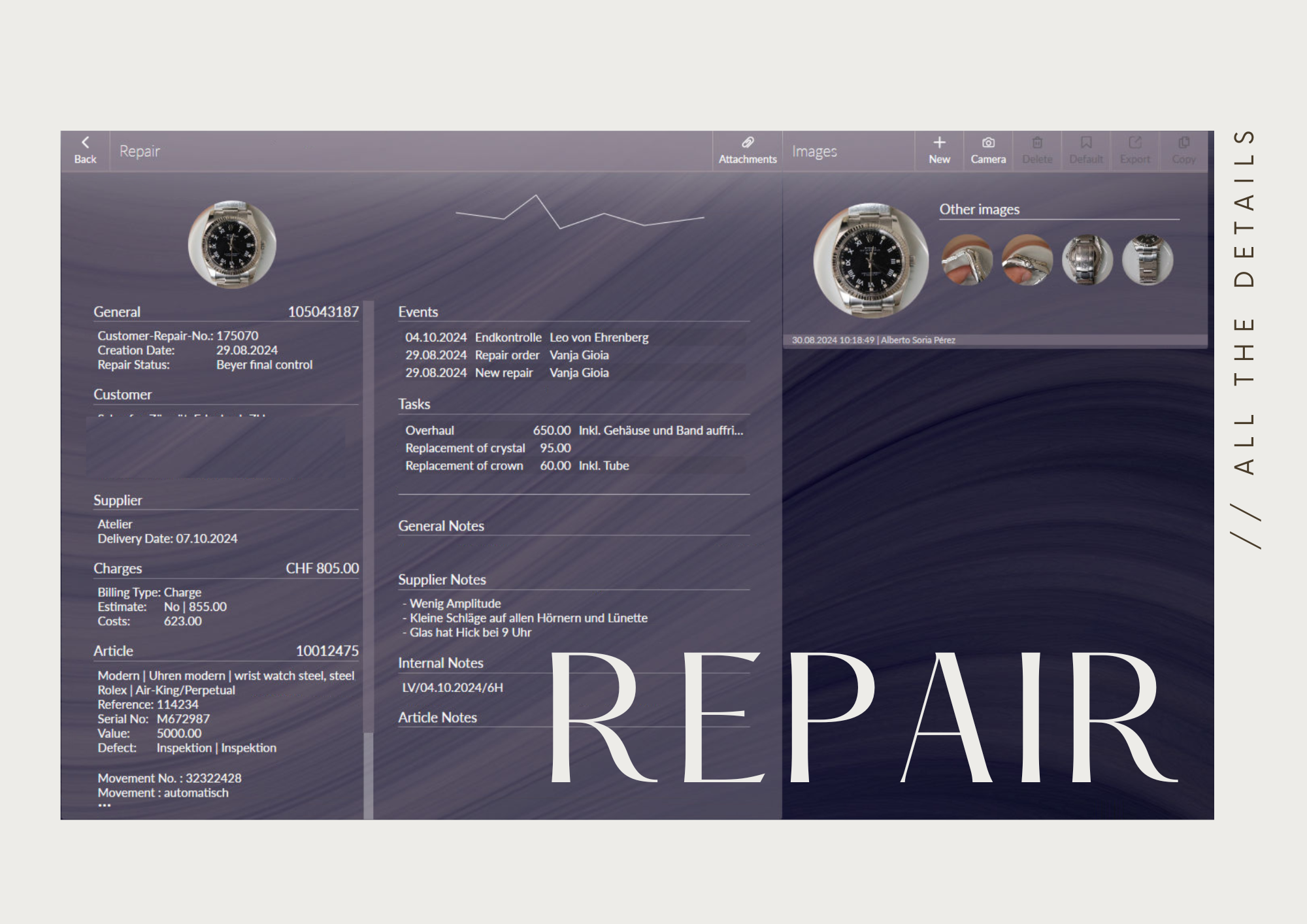 DIAMOND SEVEN repair management